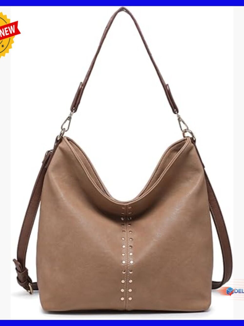 Slouchy Vegan Leather Hobo Bag Convertible Crossbody Purse Spacious